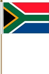 SOUTH AFRICA LARGE 12" X 18" INCHES COUNTRY STICK FLAG ON 2 FOOT WOODEN STICK .. NEW AND IN A PACKAGE