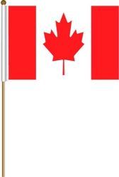 CANADA LARGE 12" X 18" INCHES COUNTRY STICK FLAG ON 2 FOOT WOODEN STICK .. NEW AND IN A PACKAGE