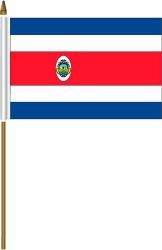 COSTA RICA 4" X 6" INCHES MINI COUNTRY STICK FLAG BANNER ON A 10 INCHES PLASTIC POLE .. NEW AND IN A PACKAGE