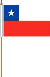 CHILE 4" X 6" INCHES MINI COUNTRY STICK FLAG BANNER ON A 10 INCHES PLASTIC POLE .. NEW AND IN A PACKAGE