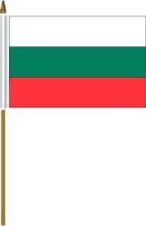 BULGARIA 4" X 6" INCHES MINI COUNTRY STICK FLAG BANNER ON A 10 INCHES PLASTIC POLE .. NEW AND IN A PACKAGE