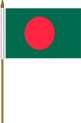 BANGLADESH 4" X 6" INCHES MINI COUNTRY STICK FLAG BANNER ON A 10 INCHES PLASTIC POLE .. NEW AND IN A PACKAGE