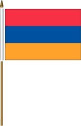 ARMENIA 4" X 6" INCHES MINI COUNTRY STICK FLAG BANNER ON A 10 INCHES PLASTIC POLE .. NEW AND IN A PACKAGE