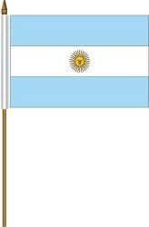 ARGENTINA 4" X 6" INCHES MINI COUNTRY STICK FLAG BANNER ON A 10 INCHES PLASTIC POLE .. NEW AND IN A PACKAGE.