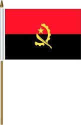 ANGOLA 4" X 6" INCHES MINI COUNTRY STICK FLAG BANNER ON A 10 INCHES PLASTIC POLE .. NEW AND IN A PACKAGE.