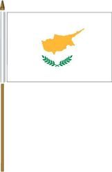 CYPRUS 4" X 6" INCHES MINI COUNTRY STICK FLAG BANNER ON A 10 INCHES PLASTIC POLE .. NEW AND IN A PACKAGE.
