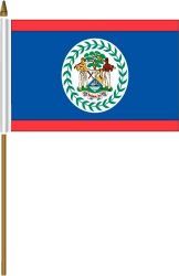 BELIZE 4" X 6" INCHES MINI COUNTRY STICK FLAG BANNER ON A 10 INCHES PLASTIC POLE .. NEW AND IN A PACKAGE.