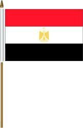 EGYPT 4" X 6" INCHES MINI COUNTRY STICK FLAG BANNER ON A 10 INCHES PLASTIC POLE .. NEW AND IN A PACKAGE.