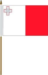 MALTA 4" X 6" INCHES MINI COUNTRY STICK FLAG BANNER ON A 10 INCHES PLASTIC POLE .. NEW AND IN A PACKAGE.