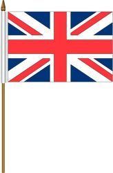 UNITED KINGDOM 4" X 6" INCHES MINI COUNTRY STICK FLAG BANNER ON A 10 INCHES PLASTIC POLE .. NEW AND IN A PACKAGE.