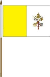 VATICAN 4" X 6" INCHES MINI COUNTRY STICK FLAG BANNER ON A 10 INCHES PLASTIC POLE .. NEW AND IN A PACKAGE.