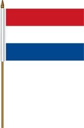 NETHERLANDS 4" X 6" INCHES MINI COUNTRY STICK FLAG BANNER ON A 10 INCHES PLASTIC POLE .. NEW AND IN A PACKAGE.