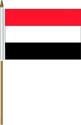 YEMEN 4" X 6" INCHES MINI COUNTRY STICK FLAG BANNER ON A 10 INCHES PLASTIC POLE .. NEW AND IN A PACKAGE.