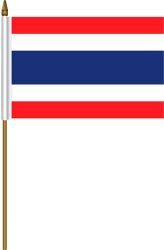 THAILAND 4" X 6" INCHES MINI COUNTRY STICK FLAG BANNER ON A 10 INCHES PLASTIC POLE .. NEW AND IN A PACKAGE.