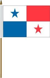PANAMA 4" X 6" INCHES MINI COUNTRY STICK FLAG BANNER ON A 10 INCHES PLASTIC POLE .. NEW AND IN A PACKAGE.