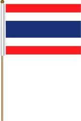 THAILAND LARGE 12" X 18" INCHES COUNTRY STICK FLAG ON 2 FOOT WOODEN STICK .. NEW AND IN A PACKAGE.
