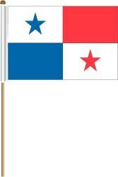 PANAMA LARGE 12" X 18" INCHES COUNTRY STICK FLAG ON 2 FOOT WOODEN STICK .. NEW AND IN A PACKAGE.