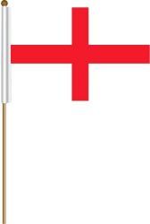 ENGLAND LARGE 12" X 18" INCHES COUNTRY STICK FLAG ON 2 FOOT WOODEN STICK .. NEW AND IN A PACKAGE.