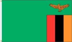 ZAMBIA LARGE 3' X 5' FEET COUNTRY FLAG BANNER .. NEW AND IN A PACKAGE