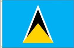 ST. LUCIA LARGE 3' X 5' FEET COUNTRY FLAG BANNER .. NEW AND IN A PACKAGE