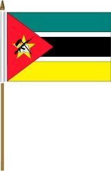 MOZAMBIQUE 4" X 6" INCHES MINI COUNTRY STICK FLAG BANNER ON A 10 INCHES PLASTIC POLE .. NEW AND IN A PACKAGE