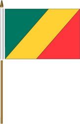 CONGO 4" X 6" INCHES MINI COUNTRY STICK FLAG BANNER ON A 10 INCHES PLASTIC POLE .. NEW AND IN A PACKAGE.