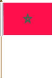 MOROCCO LARGE 12" X 18" INCHES COUNTRY STICK FLAG ON 2 FOOT WOODEN STICK .. NEW AND IN A PACKAGE