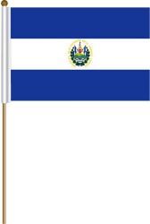 GUATEMALA LARGE 12" X 18" INCHES COUNTRY STICK FLAG ON 2 FOOT WOODEN STICK .. NEW AND IN A PACKAGE.