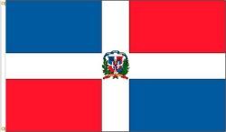 DOMINICAN REPUBLIC LARGE 3' X 5' FEET COUNTRY FLAG BANNER .. NEW AND IN A PACKAGE