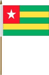 TOGO 4" X 6" INCHES MINI COUNTRY STICK FLAG BANNER ON A 10 INCHES PLASTIC POLE .. NEW AND IN A PACKAGE.
