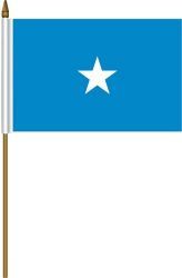 SOMALIA 4" X 6" INCHES MINI COUNTRY STICK FLAG BANNER ON A 10 INCHES PLASTIC POLE .. NEW AND IN A PACKAGE.