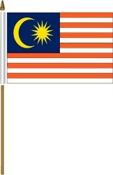 MALAYSIA 4" X 6" INCHES MINI COUNTRY STICK FLAG BANNER ON A 10 INCHES PLASTIC POLE .. NEW AND IN A PACKAGE.