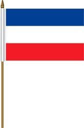 LUXEMBOURG 4" X 6" INCHES MINI COUNTRY STICK FLAG BANNER ON A 10 INCHES PLASTIC POLE .. NEW AND IN A PACKAGE.
