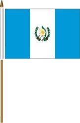 GUATEMALA 4" X 6" INCHES MINI COUNTRY STICK FLAG BANNER ON A 10 INCHES PLASTIC POLE .. NEW AND IN A PACKAGE.