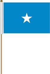 SOMALIA LARGE 12" X 18" INCHES COUNTRY STICK FLAG ON 2 FOOT WOODEN STICK .. NEW AND IN A PACKAGE.