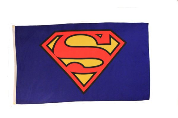 SUPERMAN 3' X 5' FEET PICTURE FLAG BANNER .. NEW AND IN A PACKAGE