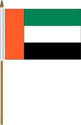 UNITED ARAB EMIRATES 4" X 6" INCHES MINI COUNTRY STICK FLAG BANNER ON A 10 INCHES PLASTIC POLE .. NEW AND IN A PACKAGE.