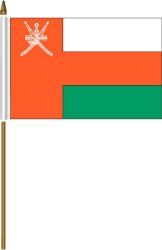 OMAN 4" X 6" INCHES MINI COUNTRY STICK FLAG BANNER ON A 10 INCHES PLASTIC POLE .. NEW AND IN A PACKAGE.