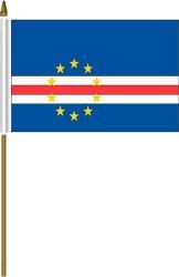 CAPE VERDE 4" X 6" INCHES MINI COUNTRY STICK FLAG BANNER ON A 10 INCHES PLASTIC POLE .. NEW AND IN A PACKAGE.