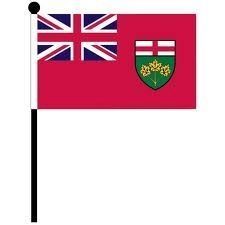ONTARIO 4" X 6" INCHES MINI CANADIAN PROVINCE STICK FLAG BANNER ON A 10 INCHES PLASTIC POLE .. NEW AND IN A PACKAGE
