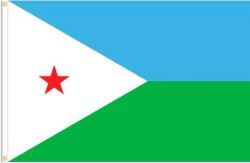DJIBOUTI LARGE 3' X 5' FEET COUNTRY FLAG BANNER .. NEW AND IN A PACKAGE