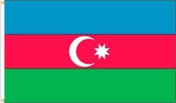 AZERBAIJAN 3' X 5' FEET COUNTRY FLAG BANNER .. NEW AND IN A PACKAGE