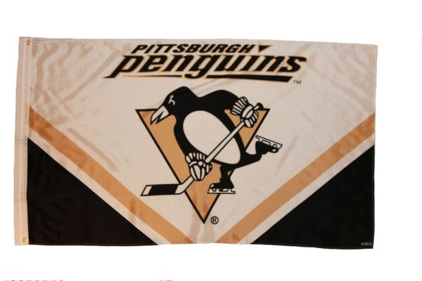 PITTSBURGH PENGUINS 3' X 5' FEET NHL HOCKEY FLAG BANNER .. NEW AND IN A PACKAGE