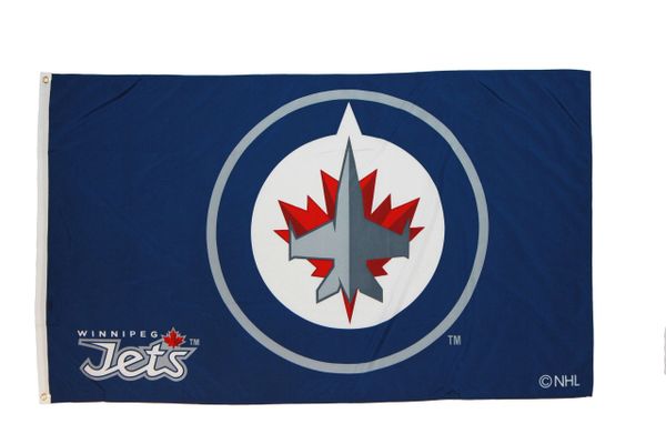 WINNIPEG JETS 3' X 5' FEET NHL HOCKEY FLAG BANNER .. NEW AND IN A PACKAGE