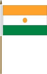 NIGER 4" X 6" INCHES MINI COUNTRY STICK FLAG BANNER ON A 10 INCHES PLASTIC POLE .. NEW AND IN A PACKAGE.