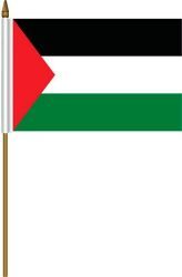 PALESTINE 4" X 6" INCHES MINI COUNTRY STICK FLAG BANNER ON A 10 INCHES PLASTIC POLE .. NEW AND IN A PACKAGE.