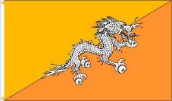 BHUTAN LARGE 3' X 5' FEET COUNTRY FLAG BANNER .. NEW AND IN A PACKAGE