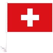 SWITZERLAND 12" X 18" INCHES COUNTRY HEAVY DUTY WITH STICK CAR FLAG .. NEW AND IN A PACKAGE