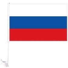 RUSSIA 12" X 18" INCHES COUNTRY HEAVY DUTY WITH STICK CAR FLAG .. NEW AND IN A PACKAGE