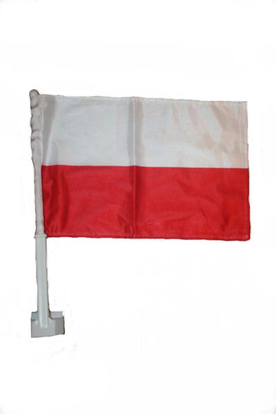 POLAND 12" X 18" INCHES COUNTRY HEAVY DUTY WITH STICK CAR FLAG .. NEW AND IN A PACKAGE